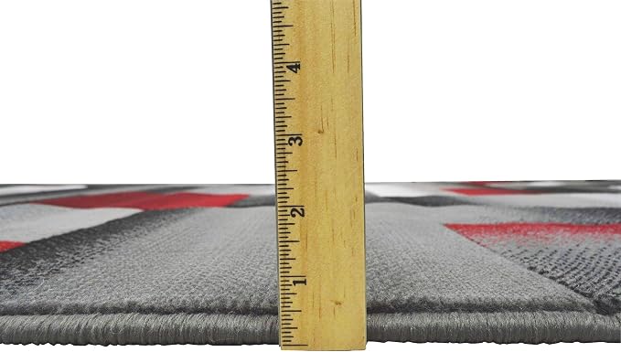 HR 8’ x 10’ Rug in Lava - Premium Quality Lava/Black/Gray Abstract Geometric Modern Squares Pattern Area Rug - Contemporary Styling for Living Room, Bedroom - Unique Home Decor
