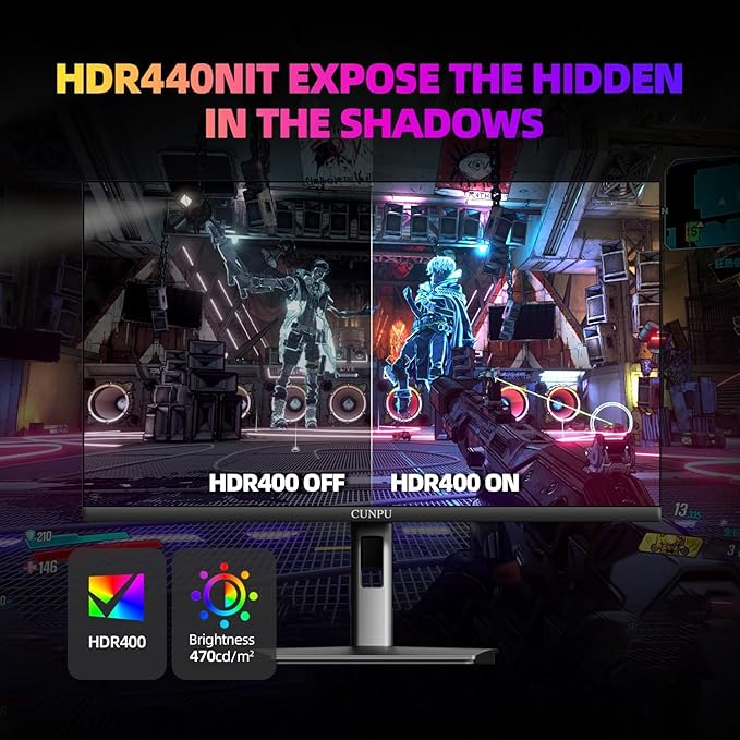 27 Inch QHD 2560x1440 Gaming Monitor, 180Hz (200Hz OC) 1ms GTG Fast IPS, 450cd/㎡ Brightness, 93% DCI-P3, G-Sync & FreeSync, Tilt Stand, DP/HDMI