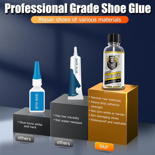 PHIXBEAR Shoe Glue - Professional Grade Heavy Duty Clear Adhesive | Flexible, Low Odor, 1.05 fl oz