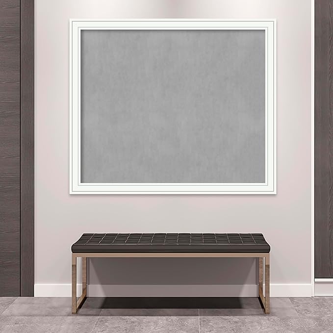 Amanti Art White Framed Magnetic Board 45x53 Oversize Vision Board for use with Magnets, 100% Metal Sheet to Display Items as Office Decor or for Home Organization in mudroom, Kitchen or Kids Room