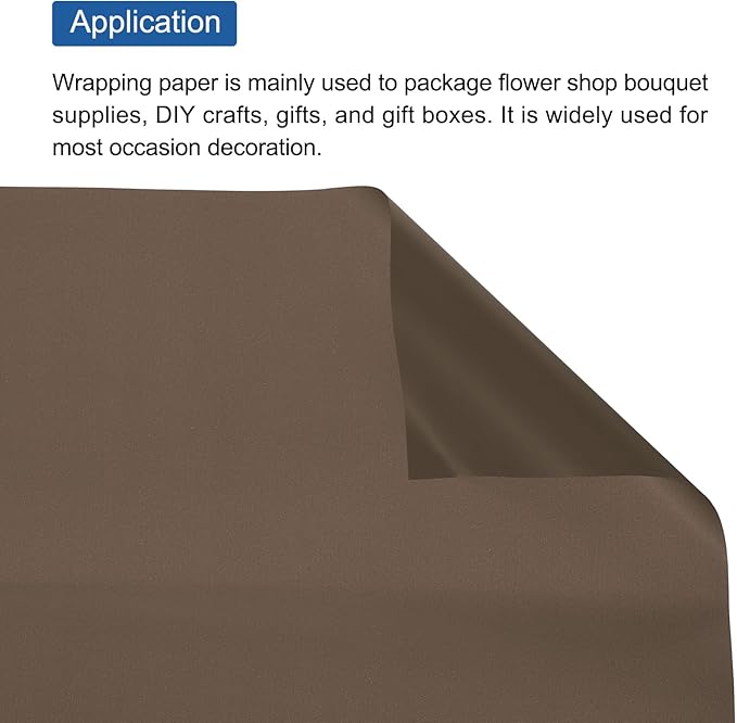 MECCANIXITY Flower Wrapping Fog Paper 22.8x22.8 Inch Waterproof Matte Floral Wrapping Paper for DIY Crafts, Gift/Gift Box Packaging Coffee Color 20 Pcs