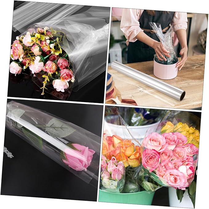 Holibanna Cellophane Wrap Film DIY Floral Wrapping Material for Flower Bouquets Transparent Opp Packaging for Crafts and Seasonal Decorations