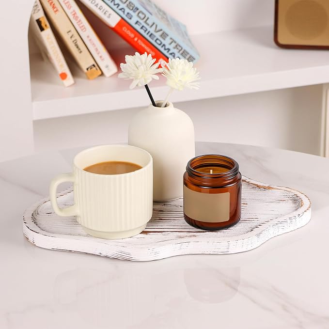 Small Decorative Tray Wood Decorative Serving Tray for Candles Perfume, Cloud Wooden Jewelry Tray Trinket Dish, Wooden Trays for Coffee Table Home Decor
