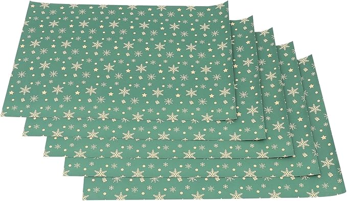 GALPADA 5pcs Vintage Christmas Wrapping Paper Kraft DIY Present Packaging for Bouquet Seasonal Festival Celebration