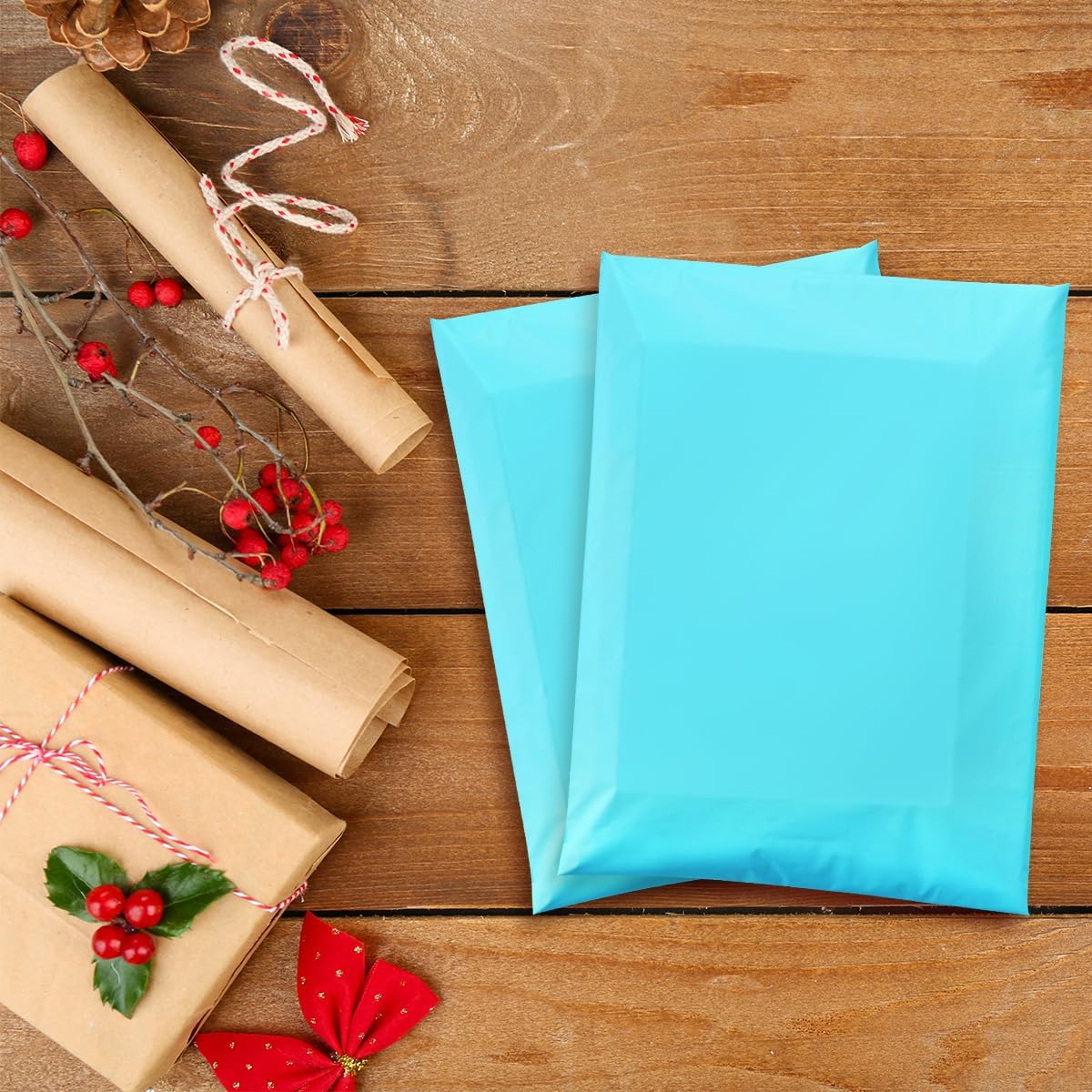 UCGOU Poly Mailers - 7.5x10.5 Inch Teal Shipping Bags | Strong, Waterproof & Self-Sealing 100 Pack