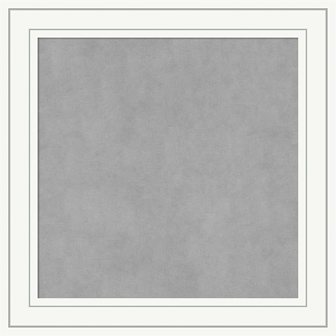 Amanti Art White Framed Magnetic Board 25x25 Medium Vision Board for use with Magnets, 100% Metal Sheet to Display Items as Office Decor or for Home Organization in mudroom, Kitchen or Kids Room