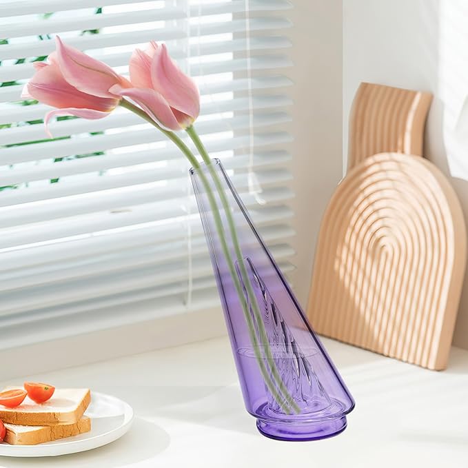 Mini Gradient Glass Vase, Exquisite Desktop Decorative Vase, Pro Glass Replacement for (Coffee)