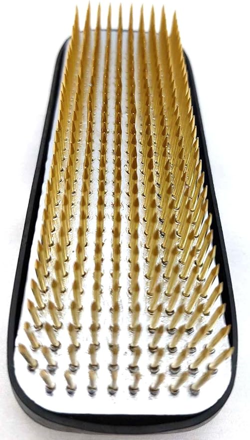 JapanBargain 2303, Japanese Ikebana Kenzan Flower Frog for Flower Arrangements Brass Floral Arranging Pin Needle Holder Made in Japan, 3-3/4x1-1/2 inch