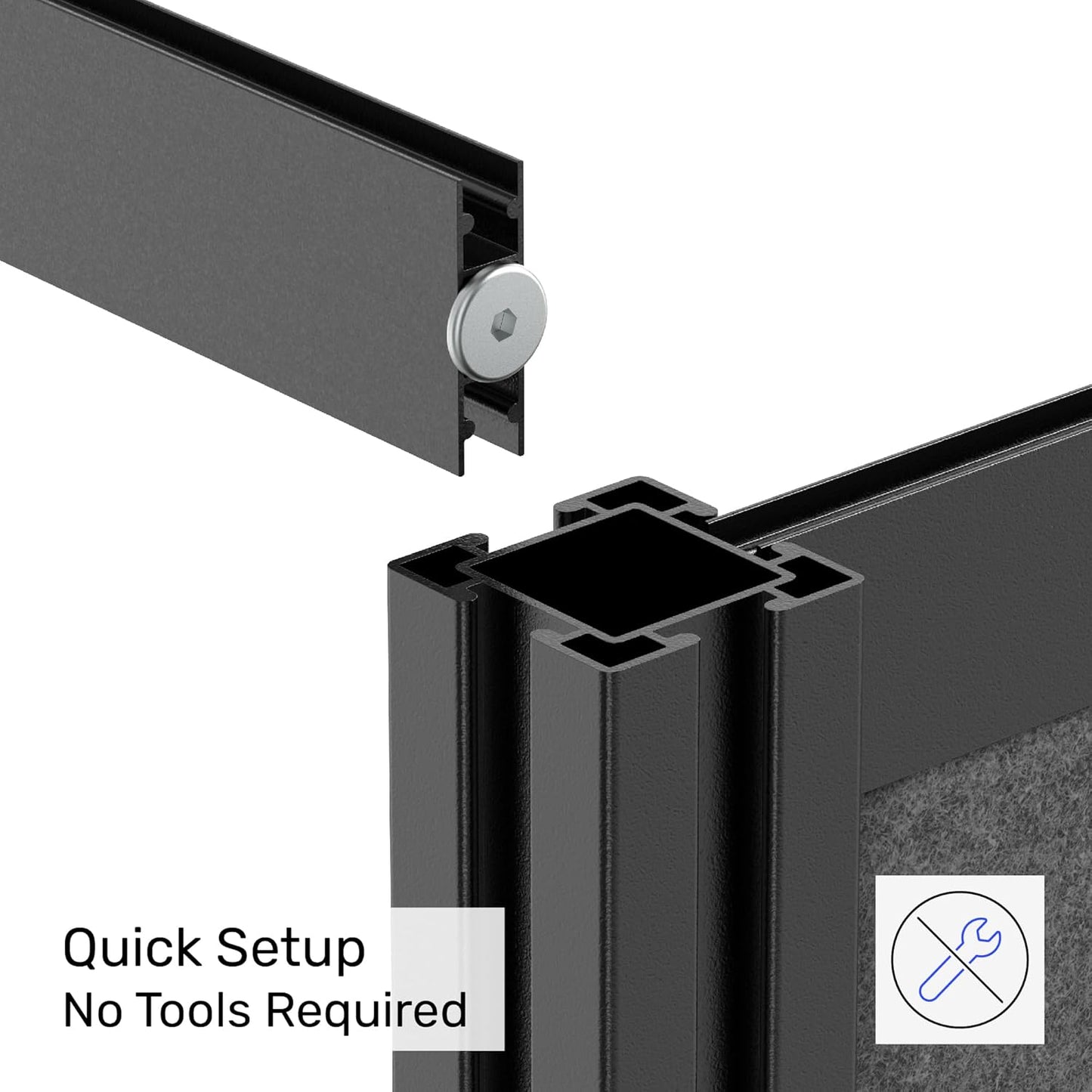 Workflow Modular Wall - Room Divider with Whiteboard & Sound Dampening | Expandable Office Partition (53" x 70")