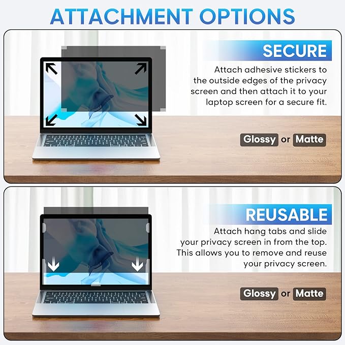 Yamaya Laptop Privacy Screen 15.6 Inch, Removable 16:9 Aspect Privacy Filter Screen Protector for 15.6 Inch Laptop, Privacy Screen Anti Peeping