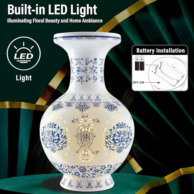 3D Puzzle Vase, 160 Curved Pieces DIY Flower Vase Craft Kit & 3D Puzzles for Adults, Creative Jigsaw Art Project Home Décor Centerpiece, (C-Blue White Porcelain)