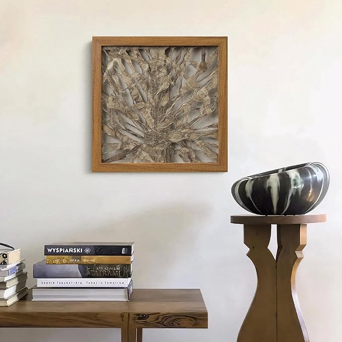 FOLKOR Abstract Wall Art Decor for Home Apartment, 12" Handmade Paper Shadow Box Artwork, Geometric Wall Hanging Plaque for Living Room Bedroom Coffee Book Shop Birthday Housewarming Wedding Gift