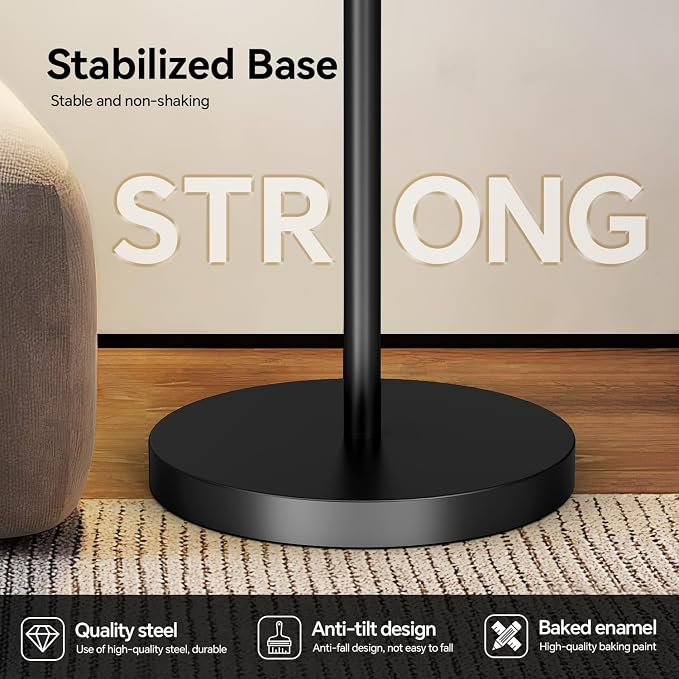 Black Tree Floor Lamp with 3 Crystal Cage Lampshades & Dimmable Bulbs - 70" Vintage Glam Standing Lamp for Living Room Bedroom, Industrial Modern Decor with Crystal Ball Accents (Matte Black)