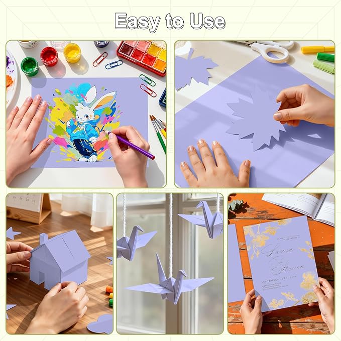 40 Sheets Cardstock 8.5x11, 65lb Light purple Card Stock, Construction Paper, 180gsm Thick Printer Paper for Printing, Painting, Card Making, Kids School Supplies,Party Decorations