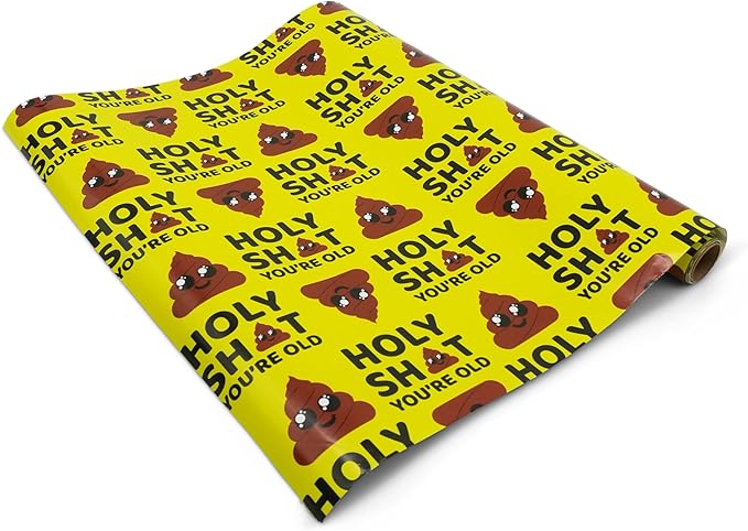 GOOFBALLS Hilarious Wrapping Paper Roll – Funny Gift Wrap for Birthdays, Holidays, White Elephant, Gag Gifts - Holy Shit