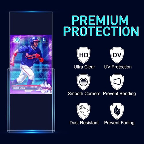 Skiennix 200 Card Sleeves - Premium Hard Plastic Top Loaders for Trading & Baseball Cards | 3"x4" Size