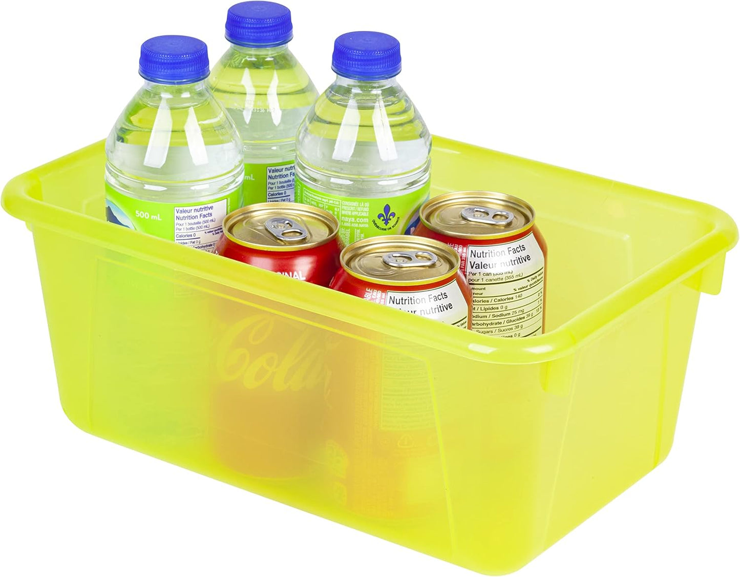 Storex Small Cubby Bin - Candy Yellow, 12.2 x 7.8 x 5.1 Inches, Set of 5 for Organized Storage