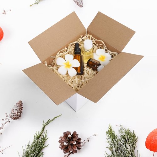CRUGLA White Shipping Boxes - Set of 6 Corrugated Cardboard for Small Business Mailing | 8x6x6 Inches