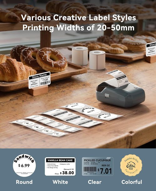 NIIMBOT 2-Inch Label Maker Machine - Portable Sticker Printer with 3 Tapes | Compatible with Phones & PC - Blue