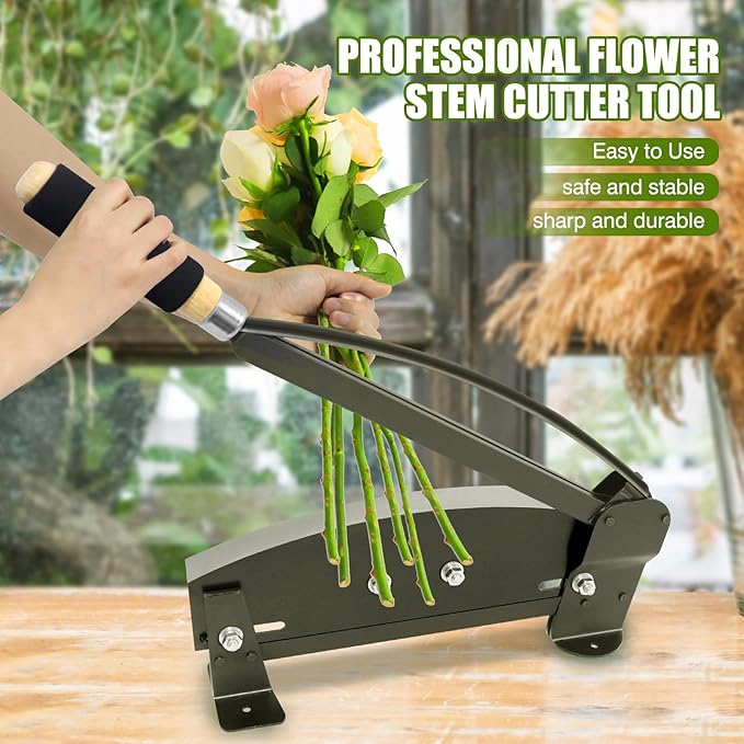 Fresh Flower Stem Cutters, 14 in High-Carbon Steel Blade Flower Cutters for Stems Florist and Gardening, Floral Stem Cutter for Fresh Flowers with Safety Latch