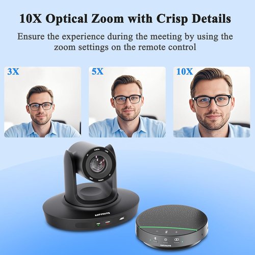 All-in-One Conference Room PTZ Camera - 4K UHD System with 10X Optical Zoom & Bluetooth Speakerphone