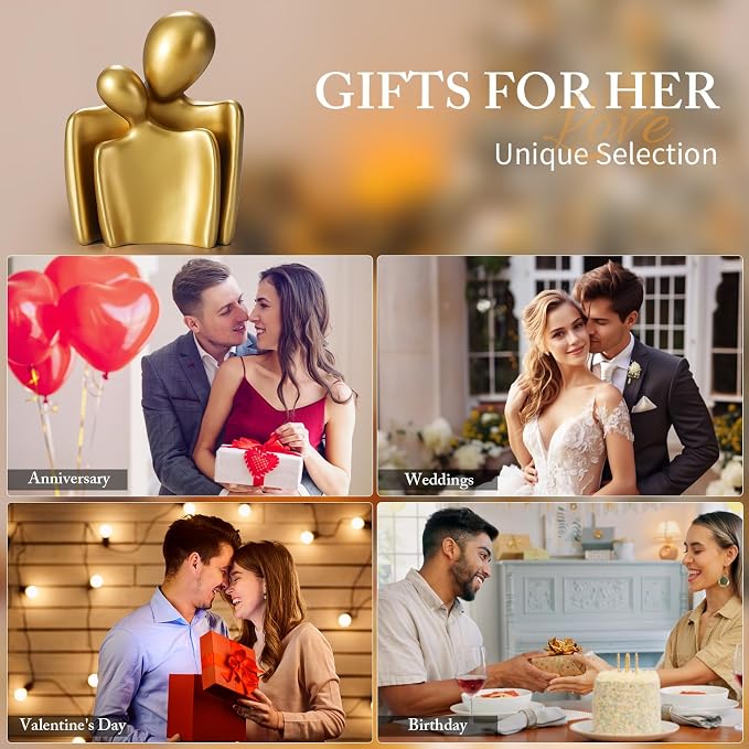 vomiceak Sculptures Home Decor Lover Statues- 8 Inch, Modern Home Decor Couple Statues，Decorations for Living Room Office Bookshelf Bedroom