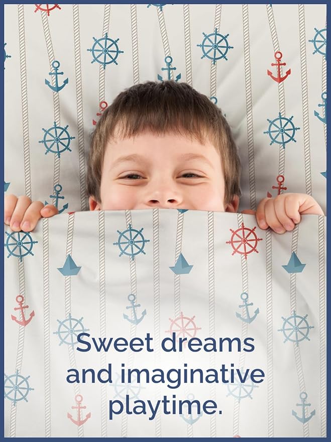 Kids Anchors Full 4 Piece Sheet Set - Boys, Girls, Teens, Toddler - Easy Fit Deep Pockets - Breathable, Hotel Quality Bedding Sheets - Machine Washable - Wrinkle Free - Cute, Cozy, Soft - CGK Linens