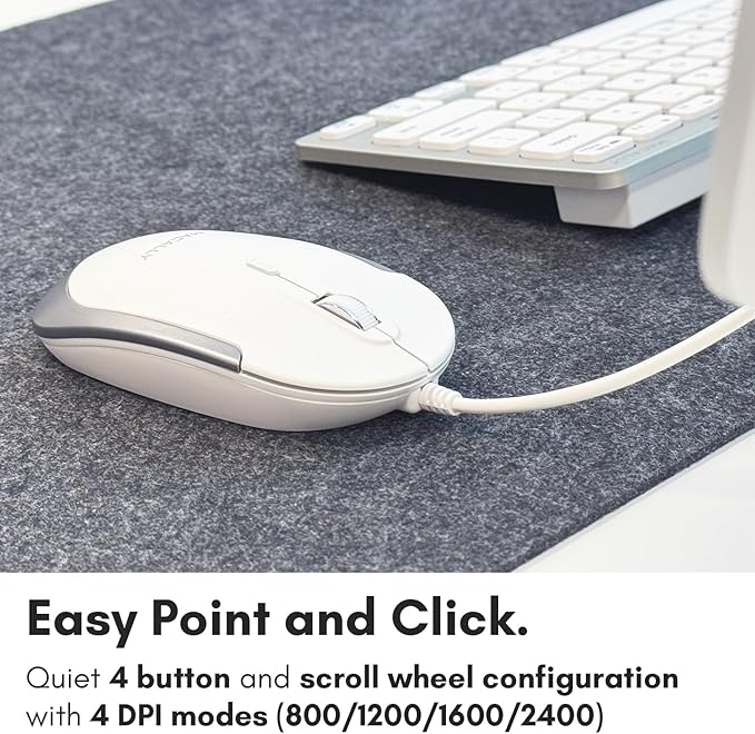Macally USB Wired Keyboard and Mouse Combo for Mac and PC - Save Space with a Compact Small Apple Keyboard and Mouse for MacBook Pro/Air, iMac Mini/Pro