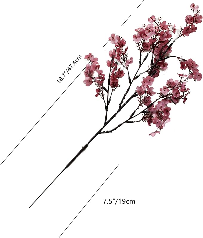 Mandy's Dusty Pink Artificial Baby’s Breath European Flowers 6 Bundles Silk Gypsophila with Bendable Stems for Fall Thanksgiving & Christmas Centerpiece Wedding Decor and Table Arrangements