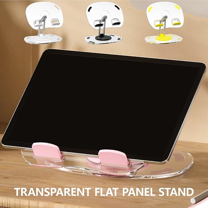 Ywmsfl Notebook Holder Adjustable Heights Clear Tablet Stand Compatible for Notebook Portable Desk Stand Organizers Laptop