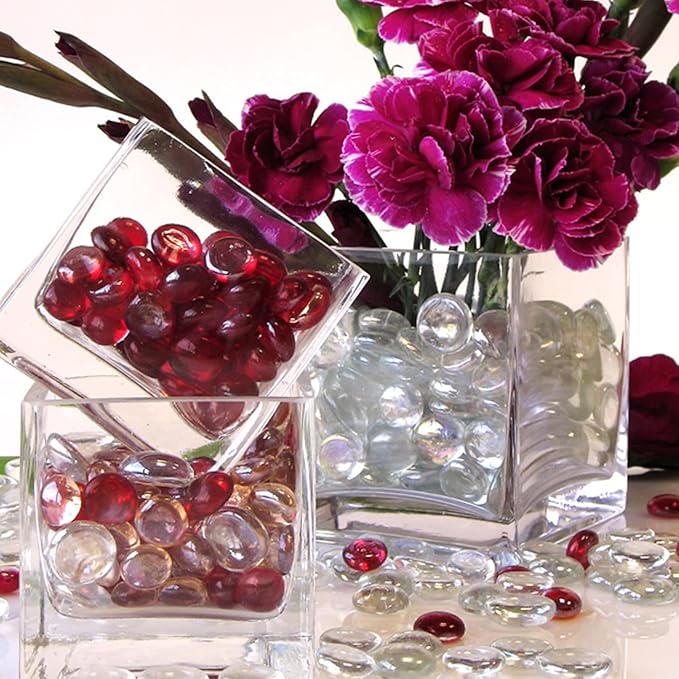 WGV 3 Inch Clear Square Cube Glass Votive Candle Holder Vase Bulk, Small Tiny Mercury Tea Light Terrarium Décor 3x3”, 6 Pieces