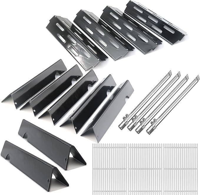 Flavorizer Bars,Heat Deflectors,Grill Burner and Grill Grid for Weber Genesis II E-410, S-410, LX E-440, S-440 (Porcelain Steel, 66030 * 7+ES/410 * 4+66790 * 4+66097 * 3)