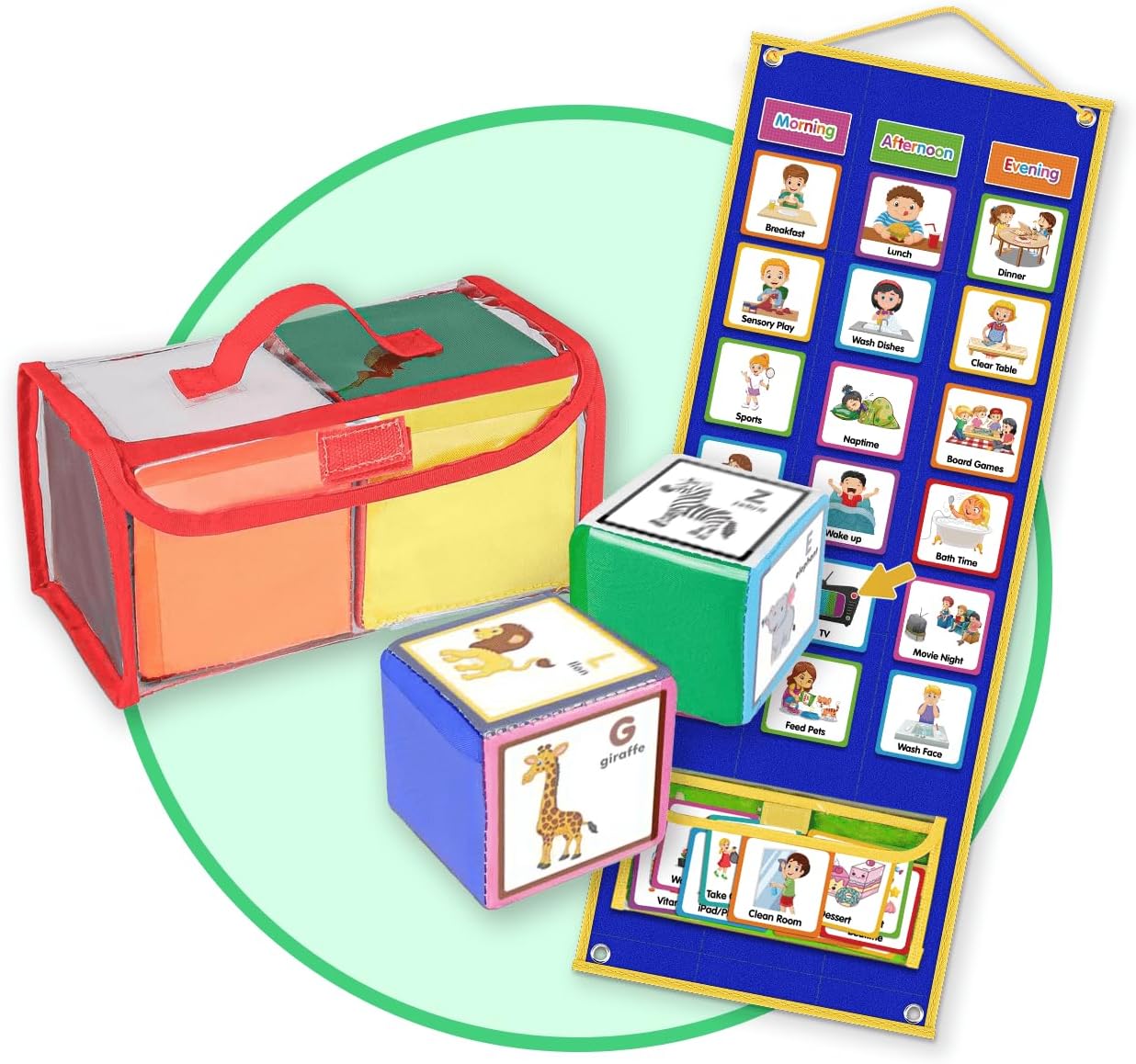 Skiennix Large Visual Schedule - DIY Educational Game Dice for Interactive Learning