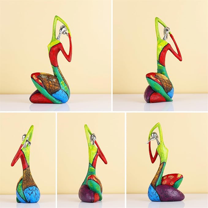 suruim Colorful Abstract Women Figurines Sculptures Home Decor for Shelves Yoga Pose Art Statue Modern Home Decoration Living Room Zen Decor Tables Ornaments (Stretch)