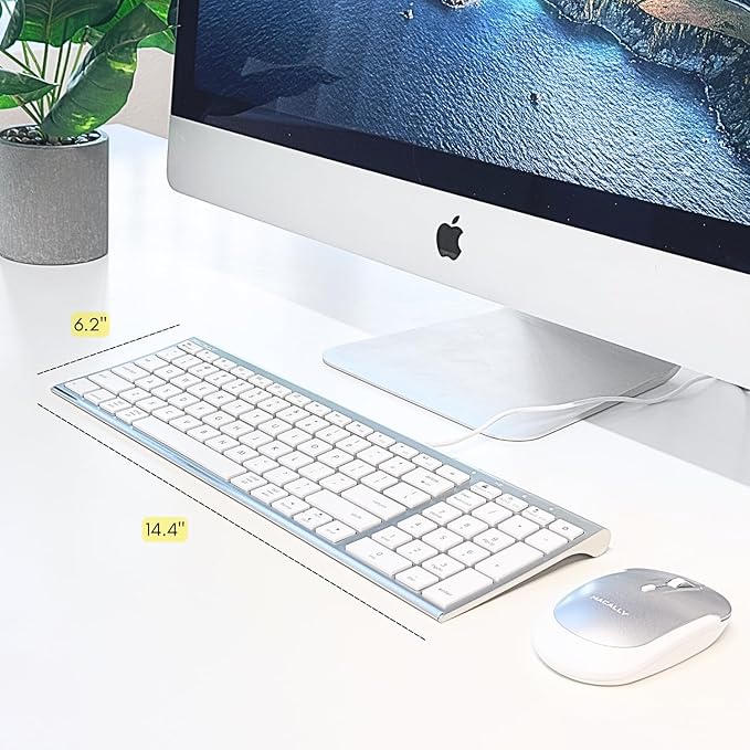 Macally Wired Keyboard for Mac, Compatible Apple Keyboard with Numeric Keypad - Slim, Space-Saving Design for, MacBook Pro/Air Laptop, iMac Replacement