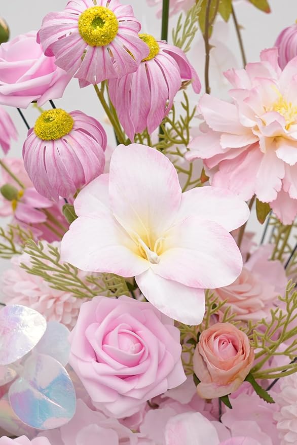 2pcs19inch Pink Free Standing Flowers Ball Bouquet Artificial Rose Arrangements Balls for Wedding Centerpieces Tables Chair Aisle Runner Flowers Decoration