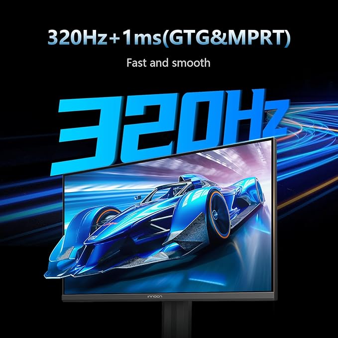 INNOCN 27" Gaming Monitor 2K QHD 2560 x 1440P 240Hz 320Hz 1ms IPS PC Computer Display, HDMI 2.1, DP 1.4, HDR 400, Eyes Care, Height/Pivot Adjustable, VESA Mountable, 27G2T
