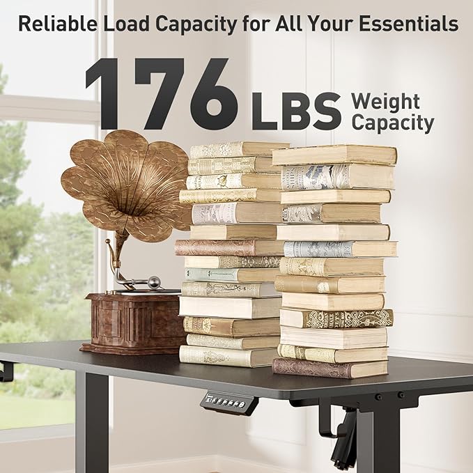 48 x 24 Inch Electric Standing Desk Adjustable Height, Sit Stand Desk, Stand up Desk for Home Office, Computer Workstation (Spliced Desktop,Black)