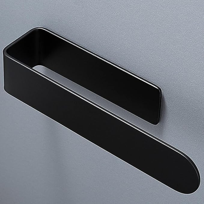 Taozun Hand Towel Bar Bathroom Towel Holder Black Single Towel Rack Self Adhesive Towel Ring Stainless Steel Towel Rail for Bathroom Kitchen, 2 Packs