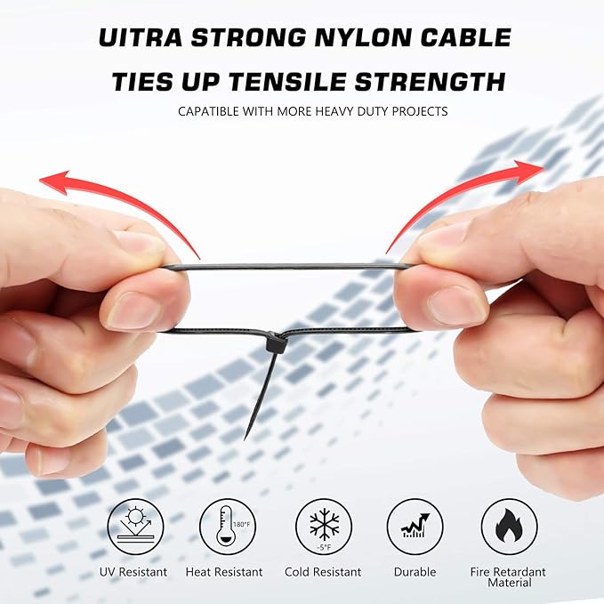 Cable Zip Ties, 250PCS Multi-Purpose Nylon Zip Ties, 4 Inch Self Locking Cable Ties,Self-Locking Wire Ties used for home, garden, garage,indoor and outdoor.Black Cable Ties