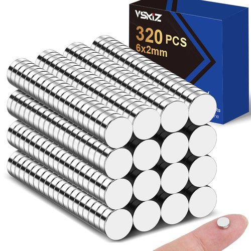 320Pcs Neodymium Magnets by [Brand Name] - 6x2mm Rare Earth Mini Magnets for Office & STEM Projects