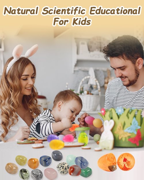 Skiennix 24 Pack Gem Filled Easter Eggs - Colorful Party Favors for Kids & Birthday Supplies