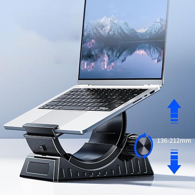 Adjustable Laptop Stand, Foldable Desk Support, C-Shaped Laptop Stand, Office Home Bed Desktop Tablet Couch Car Work Study, Portable Ergonomic for Efficient Work and Study Setup Lightweight