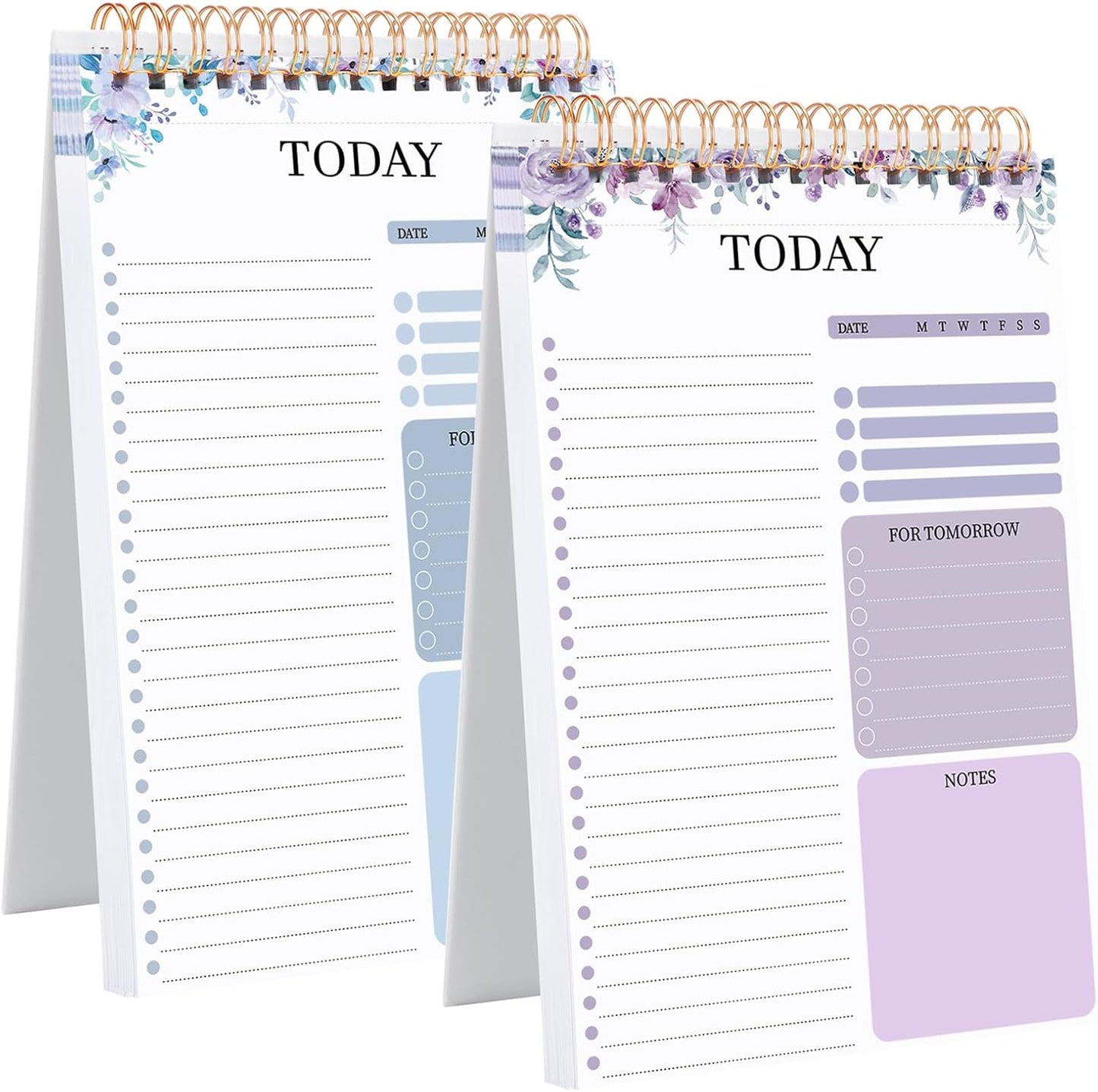 Thboxes To Do List Notepad - 208 Pages A5 Undated Daily Planner with Transparent Cover | Purple & Blue