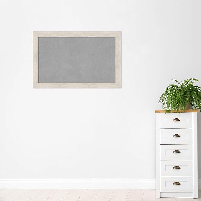 Amanti Art White Framed Magnetic Board 29x45 Large Vision Board for use with Magnets, 100% Metal Sheet to Display Items as Office Decor or for Home Organization in mudroom, Kitchen or Kids Room