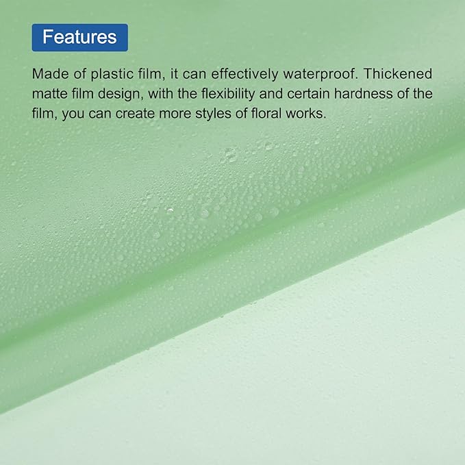 MECCANIXITY Flower Wrapping Fog Paper 22.8x22.8 Inch Waterproof Matte Floral Wrapping Paper for DIY Crafts, Gift/Gift Box Packaging Light Cyan 20 Pcs