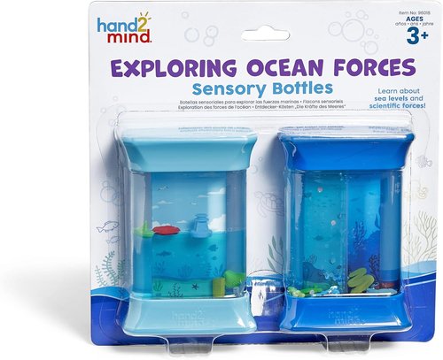 hand2mind Sensory Ocean Forces Bottles - Calming Fidget Toys for Kids 3-5 | Toddler Learning Supplies