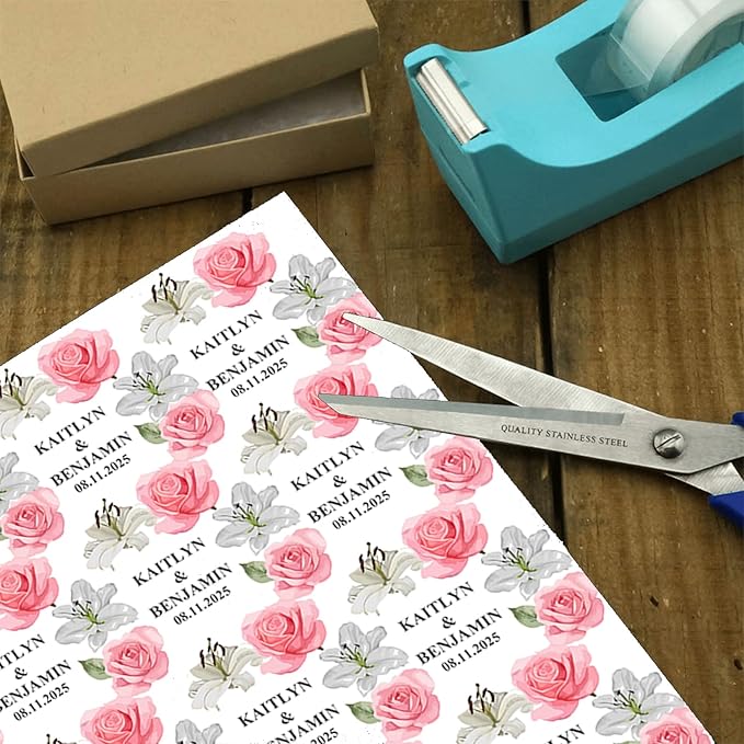 Fosteonix Custom Blooming Love Gift Wrapping Paper, Ideal for Couples Women Men, Personalized Floral Wrapping Paper for Christmas Birthday Wedding Party 58" x 23" Gift Wrap Roll