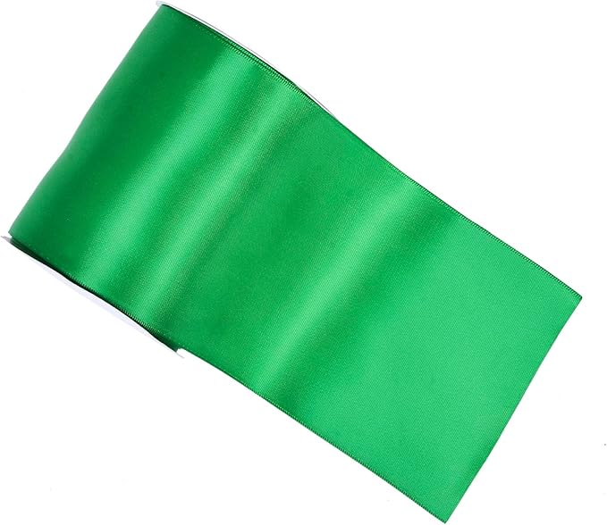 YAMA Green Double Faced Satin Ribbon, 4 Inch 5 Yards, Great for Crafts Bows Flower Bouquet Wedding Home Decor Gift Wrapping