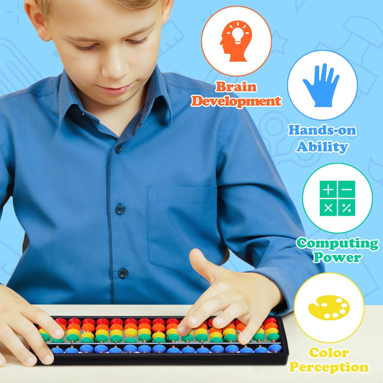 Toddmomy Abacus Soroban - 17-Digit Plastic Beads Math Learning Tool for Kids & Adults